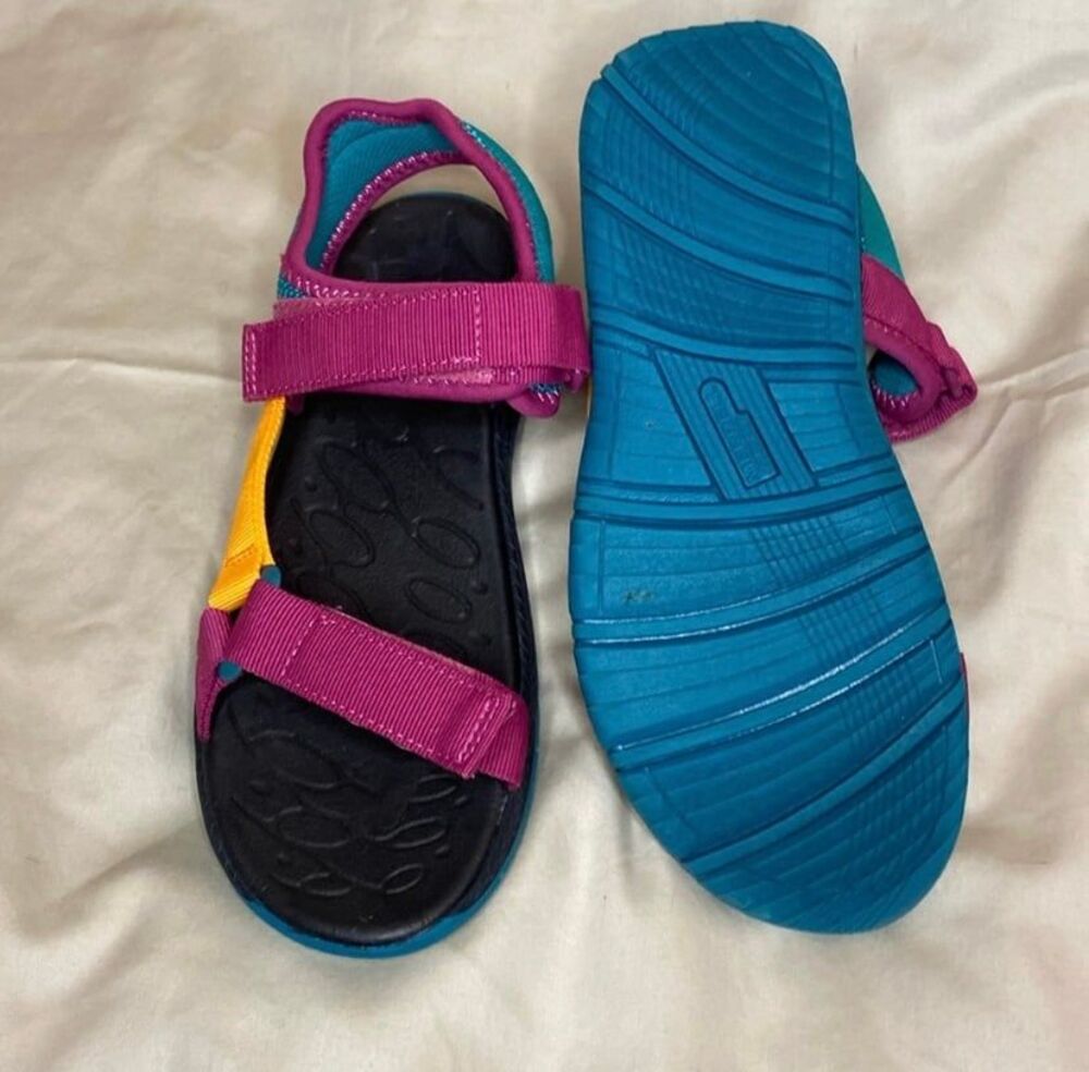 Merrell Kids Colorblock Sport Sandals – Size 5 (Teal / Magenta / Orange)
